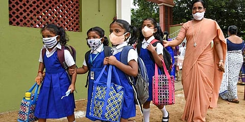 A scene at St Joseph’s Anglo Indian Girls HS School in Tiruchy. (M K Ashok Kumar | EPS)