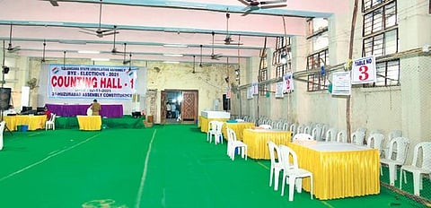 A counting hall at the SRR Government Degree College in Karimnagar