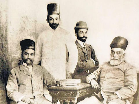 The first four directors of Tata Sons: (left to right) Sir Dorabji Tata, RD Tata (father of JRD Tata), Sir Ratan Tata, and founder Jamsetji Tata. (Photo| EPS)