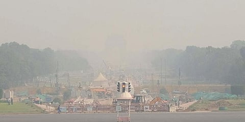 A view of the Rajpath shrouded in smog, in New Delhi. (Photo| Shekhar Yadav, EPS)
