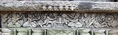 The sthala purana narrative that has been carved on the) Agasthyeshwara Temple’s ratha.