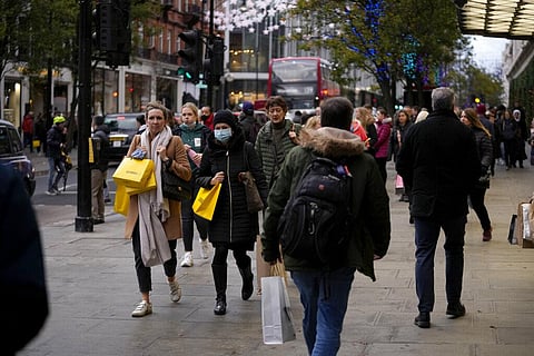 shoppers descend on Oxford Street for Black Friday sales, in London, Friday, Nov. 26, 2021. (Photo | AP)