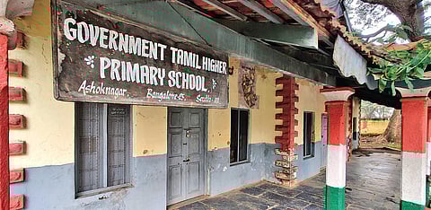 Students at the Government Higher Primary School are forced to attend classes outside and during rain, they study in classrooms by candlelight | Ashishkrishna HP