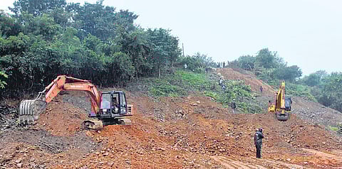 Officials have plugged the two minor leakages developed in Rayalacheruvu tank in Chittoor district. (Photo | Madhav K, EPS)