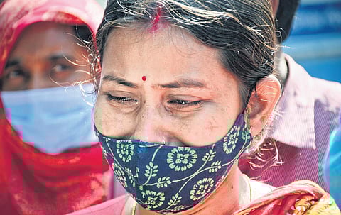 A relative of one of the deceased mourns at Phulbari in Bengal’s Nadia district | pti