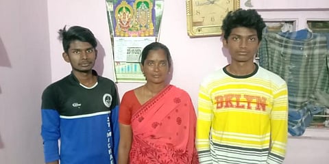 Radhakrishnan (L) lives with his younger brother and mother.