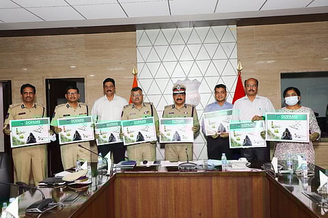 DGP M Mahender Reddy along with other officials launching the application (Photo | EPS)