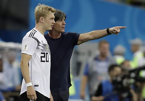 Ex-Germany head coach Joachim Loew instructs Julian Brandt (File Photo | AP)