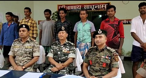 The forces also recovered four IEDs, detonators, batteries, some weapons, Maoist literature and items of daily use (Photo | Special arrangement)