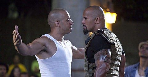 Vin Diesel and Dwayne Johnson in the 'Fast and Furious' franchise. (Photo | Universal Studios)