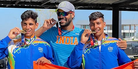 (From left) Arjun Lal Jat, Parminder Singh and Ravi. (Photo| EPS)