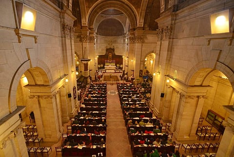 People offer prayers during Christmas morning mass at Catholic Church. (Representational Image | EPS, Naveen Kumar)