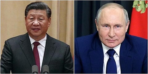 Chinese leader Xi Jinping(L), Russian President Vladimir Putin(R) (Photo |AP)
