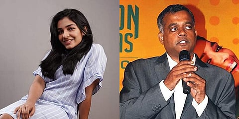 Rajisha Vijayan (L) and director Gautham Menon (Photo| Cinema Express)