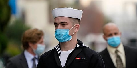 Navy Seaman Apprentice Ryan Sawyer Mays arrives for a hearing at Naval Base San Diego. (Photo | AP)