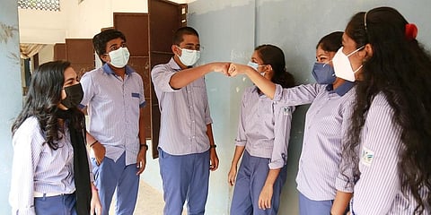 Plus-One girls and boys of GGHSS, Balusserry, in gender-neutral uniform (Photo | TP Sooraj(