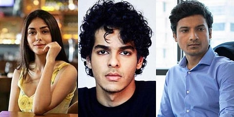 Mrunal Thakur, Ishaan Khatter, Priyanshu Painyuli (L-R) star in Pippa.