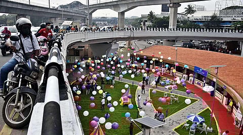 Kathipara Urban Square, developed by CMRL, was launched by Tamil Nadu CM MK Stalin on Thursday. (Photo | P Jawahar, EPS)