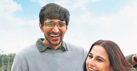 Pratik Gandhi and Vidya Balan behind the scenes of the shooting of their upcoming romantic comedy.