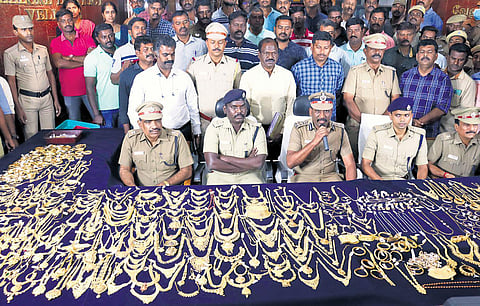The stolen jewellery that was unearthed from a burial ground in Vellore | s dinesh
