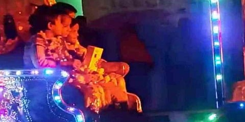 In the clip, the girl and her siblings were seen sitting on the horse carriage decked up with lights. (Photo | Twitter)