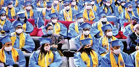 Deputy Chief Minister Manish Sisodia at the fourth convocation ceremony of Delhi Pharmaceutical Science and Research University.