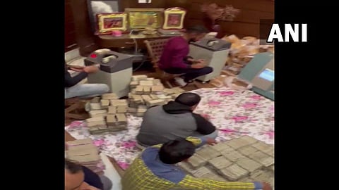 Visuals from businessman Piyush Jain's residence in Kanpur. (Photo: ANI Twitter)