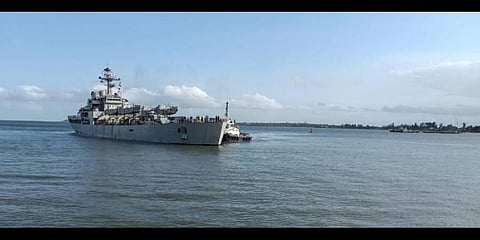 INS Kesari at Port Maputo, Mozambique (Photo | India in Mozambique Twitter)