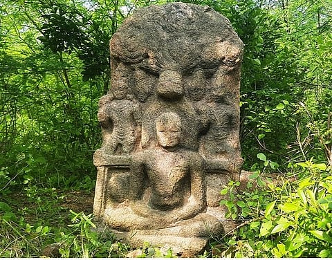The Mahavir statue unearthed in Pudukkotai. (Photo | EPS)