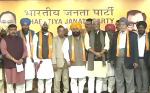 Newly inducted BJP leaders in Punjab. (Photo | Twitter)