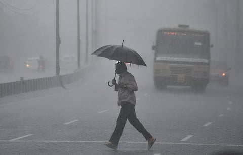 Heavy rain at Nandambakkam in Chennai. (Photo | Martin Louis, EPS)