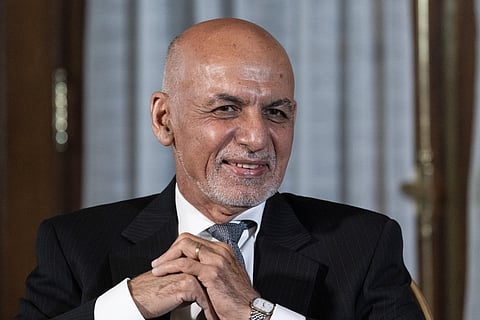 FILE - Afghan President Ashraf Ghani is seated after his meeting with U.S. President Joe Biden in Washington, June 25, 2021. (AP)