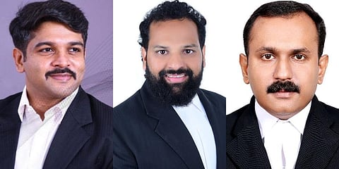 Ninu Mohandas (L), Bineesh Kodiyeri (C) and Shone George (R)