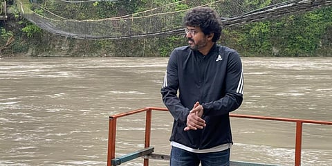 Vijay on the sets of his upcoming film 'Beast'. (Photo| Twitter)