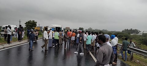 Due to the accident, traffic was disrupted on NH-44 for a few hours (Photo | Special arrangement)