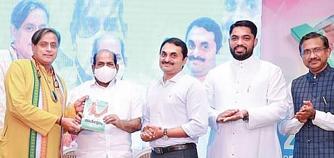 MP Shashi Tharoor releasing the book ‘Arbudam Arijnjathinumappuram’ by handing over the first copy to CPM state secretary Kodiyeri Balakrishnan