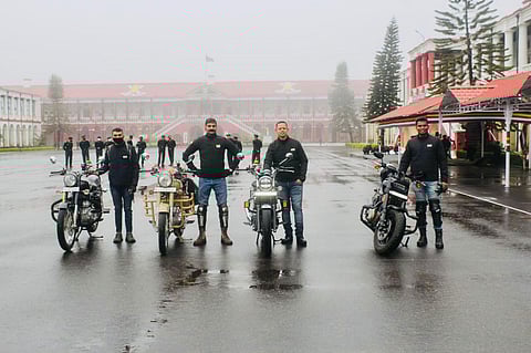 The team of army officers embarking on the journey under Lt Col Hemand Raj. They belong to the Madras Regiment