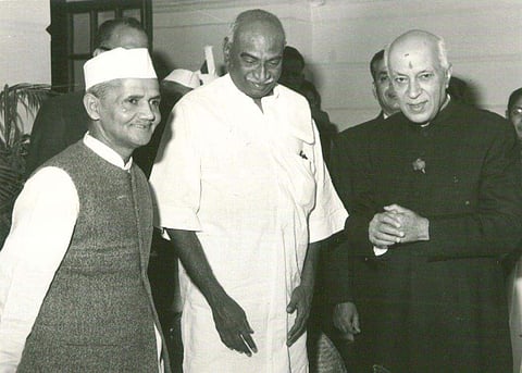K Kamaraj with the late Prime Ministers Jawaharlal Nehru and Lal Bahadur Shastri. (File Photo used for representation| PTI)