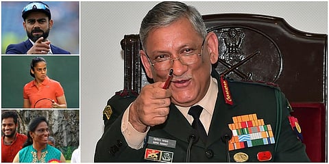 Various spostpersons condoled the demise of Chief of Defence Staff General Bipin Rawat. (File photo| EPS and PTI)