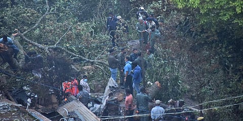 An IAF Mi-17V5 helicopter, with CDS Gen Bipin Rawat on board, met with an accident near Coonoor. (Photo| U Rakesh Kumar, EPS)