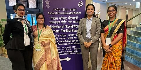 Four women IPS officers from Maharashtra were conferred the 'COVID Women Warrior' award. (Photo| Twitter/ @TejaswiSatpute)