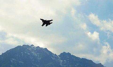 An IAF fighter jet flies in Leh skies amid the prolonged India-China stand off | PTI