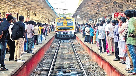 Railway officials from the Chennai division attributed the delay to a power failure on the overhead line after a high-tension power line from Tangedco fell on the railway electrical lines.