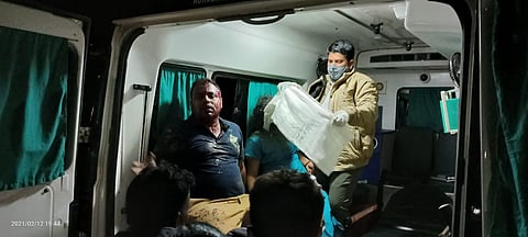 One of the 10 injured in a major accident on Araku Ghat road in Visakhapatnam. (Photo | Express)