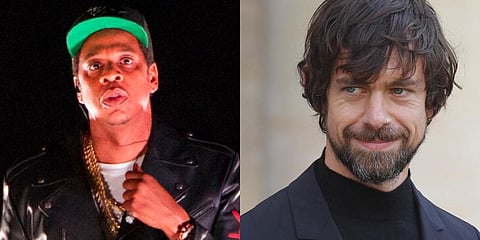 Rap mogul Jay-Z (L) and Twitter CEO Jack Dorsey (R)