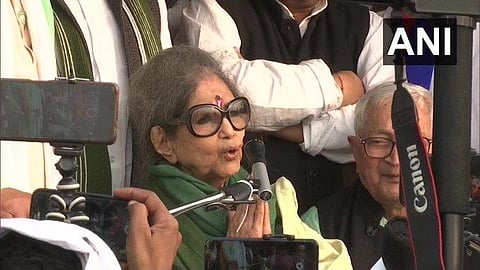 Mahatma Gandhi's granddaughter Tara Gandhi Bhattacharya. (Photo | Twitter/ANI)