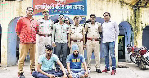 A file photo of police with the accused in the Alwar lynching case. (Photo | Parveen Negi, EPS)