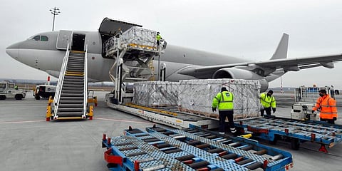 Sinopharm of China arrives at Budapest Liszt Ferenc International Airport. (Photo | AP)