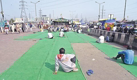 Impact of farmer leader Rakesh Tikait’s absence is visible as crowd at the Ghazipur protest in Delhi has seen a dip. (Photo | Parveen Negi, EPS)