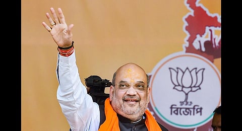 Union Minister Amit Shah at a public meeting in Bengal. (File Photo | PTI)